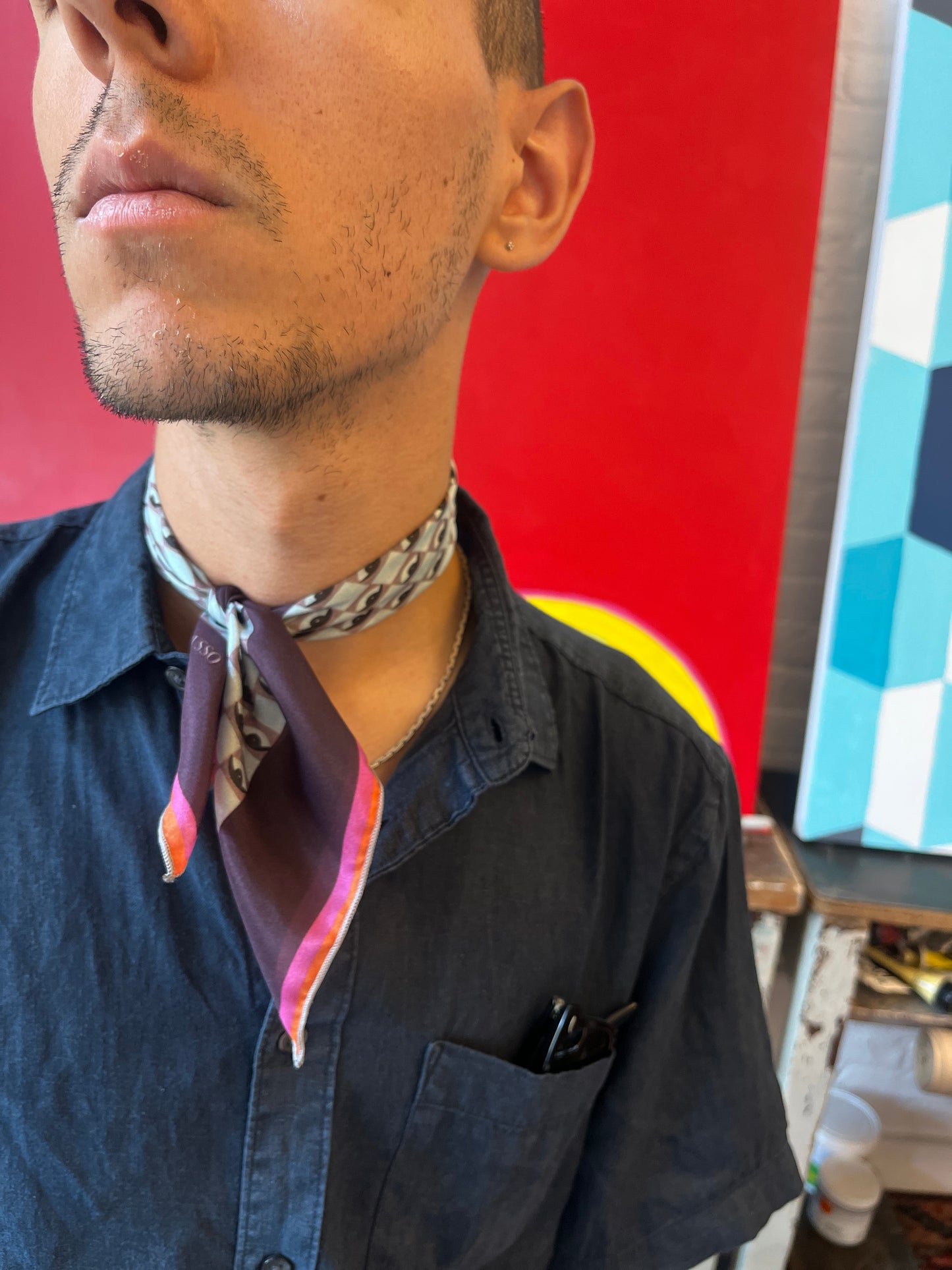 All eyes on you Habotai Silk Scarf