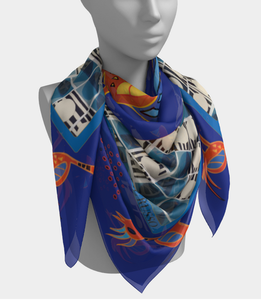 Chicken Heads Silk Scarf